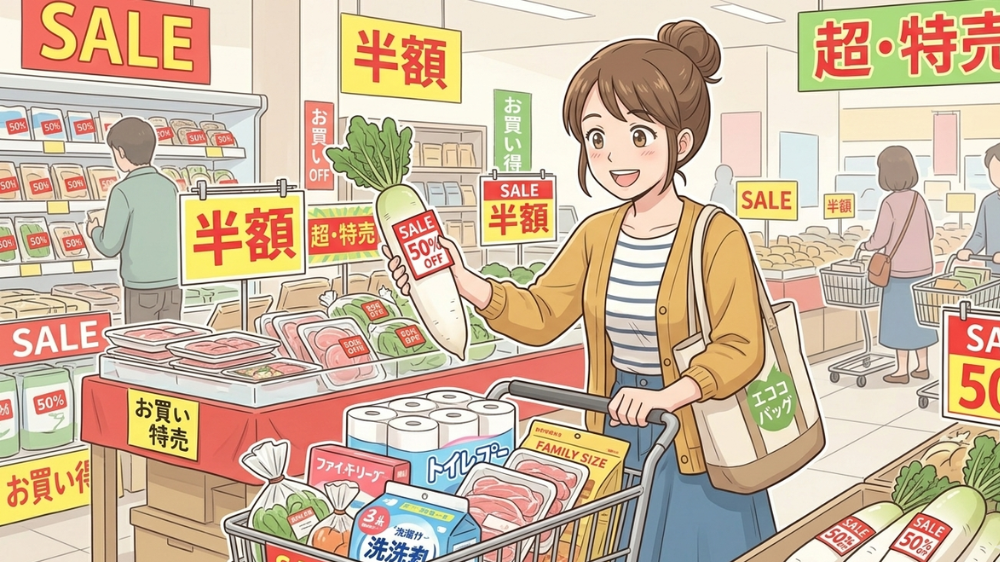 alt"セール品を買う人"