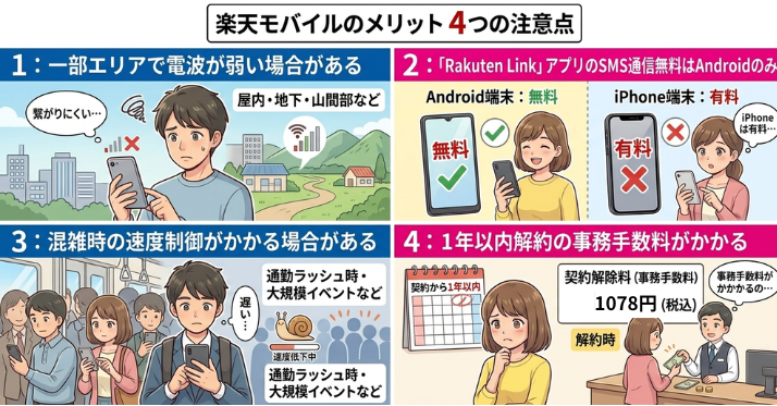 alt"楽天モバイルのデメリット"
